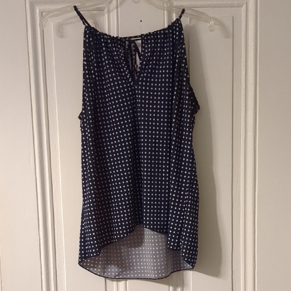 Navy Polka Dot Women's Top